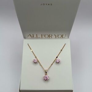 Valentines Collection Gold filled Pink Jewelry Set